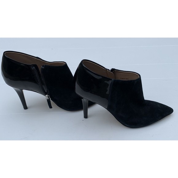 White House Black Market Eliza Suede & Patent Booties Womens Black Size 9 - Picture 6 of 9